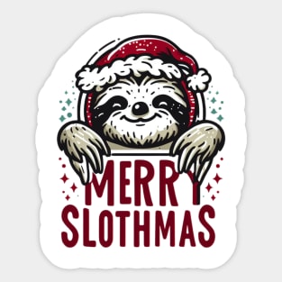 Funny Merry Slothmas Christmas Pajama for Sloth Lovers Sticker